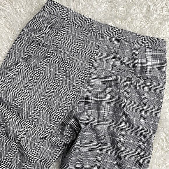H&M Plaid White Black Dress Pants Womens 8 Slacks Trousers Bottoms Workwear - Picture 1 of 5